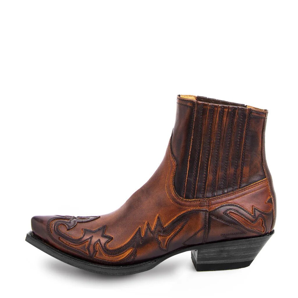 Dames Cowboystiefels – Vintage Leren Enkellaarsjes Voor Casual en Feest