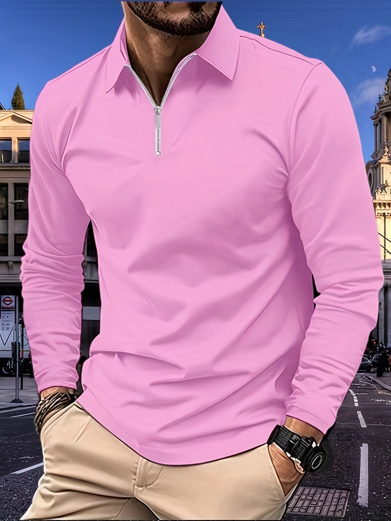 T-shirt heren – Comfortabele en stijlvolle Rits T-shirt van katoen voor dagelijks gebruik