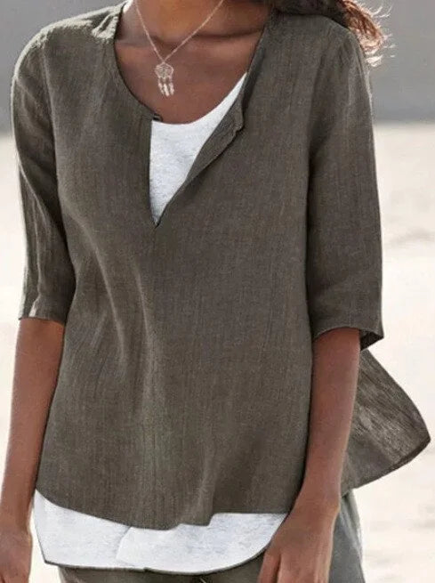 Dames T-shirt V-hals – Comfortabele en trendy T-shirt voor casual stijl