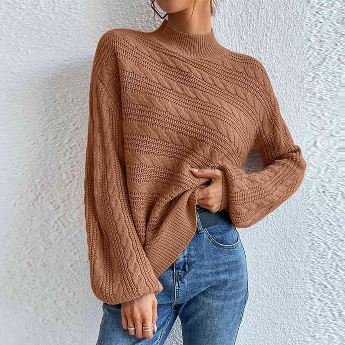 Coltrui dames – Elegante trui met kabelpatroon voor herfst en winter