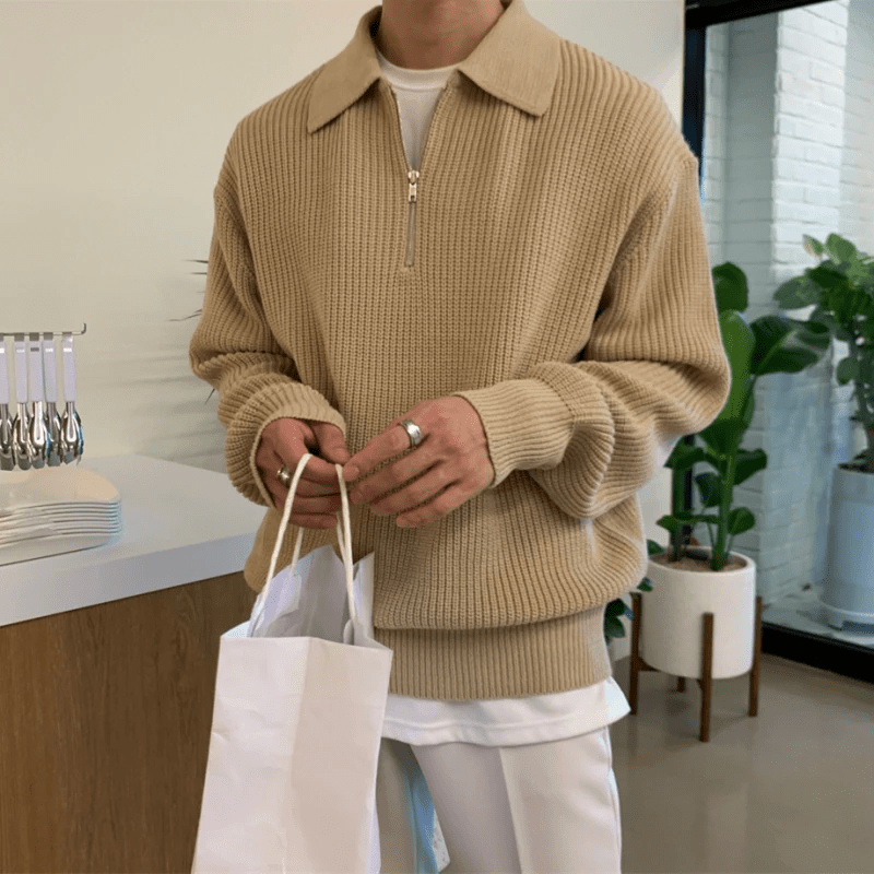 Heren Pullover met Rits – Comfortabele en Stijlvolle Trui voor Koude Dagen