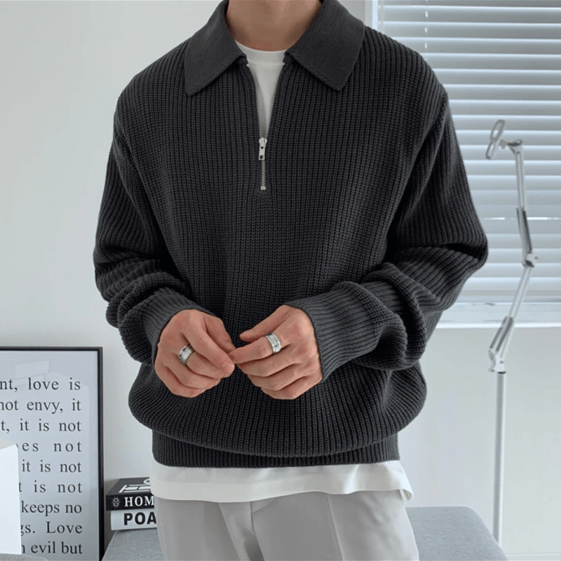 Heren Pullover met Rits – Comfortabele en Stijlvolle Trui voor Koude Dagen