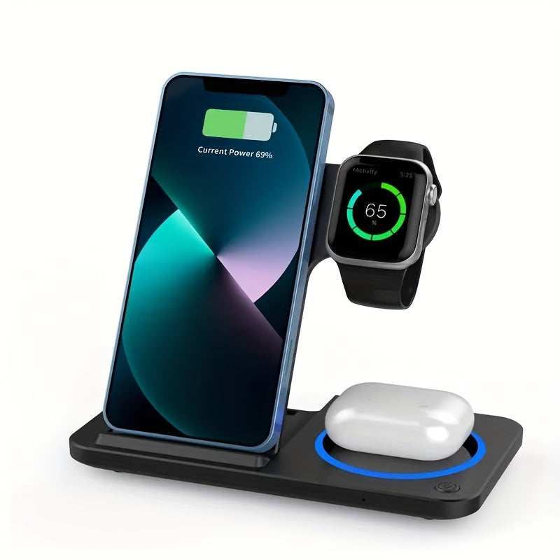 Draadloos Oplaadstation 3 in 1 Dock voor iPhone AirPods Apple Watch