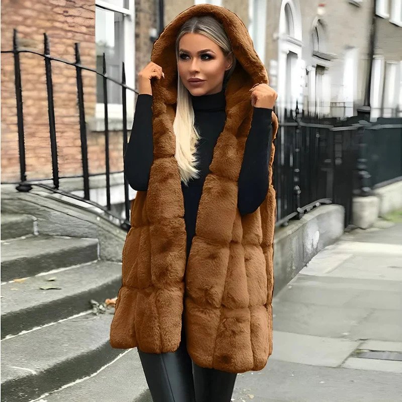 Damesvest met Capuchon – Fluffy en Comfortabel Fleece Vest voor Vrouwen