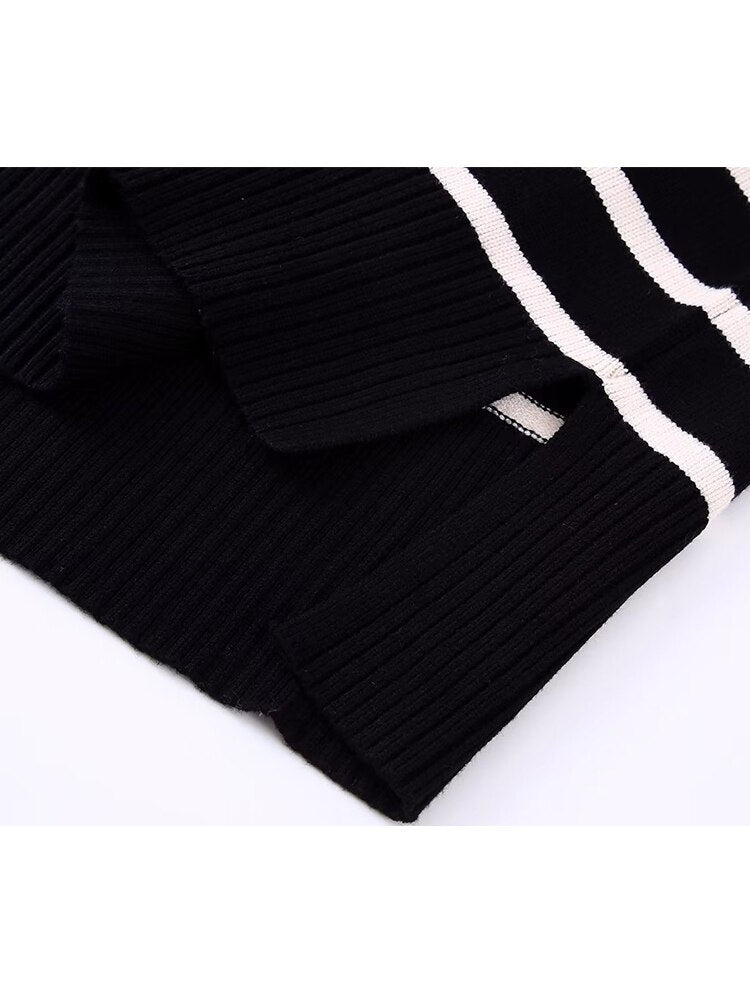 Gestreepte Pullover Dames – Comfortabele Rits Trui voor Casual en Sportief Gebruik