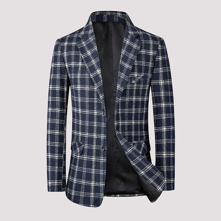Blazer heren – Warme geruite blazer met reverskraag voor casual en zakelijke looks