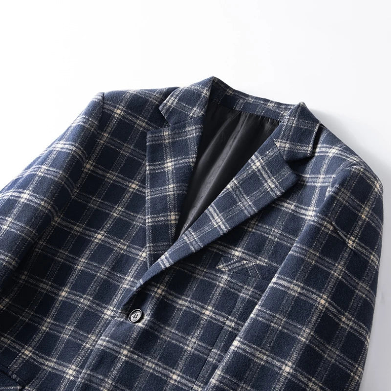 Blazer heren – Warme geruite blazer met reverskraag voor casual en zakelijke looks