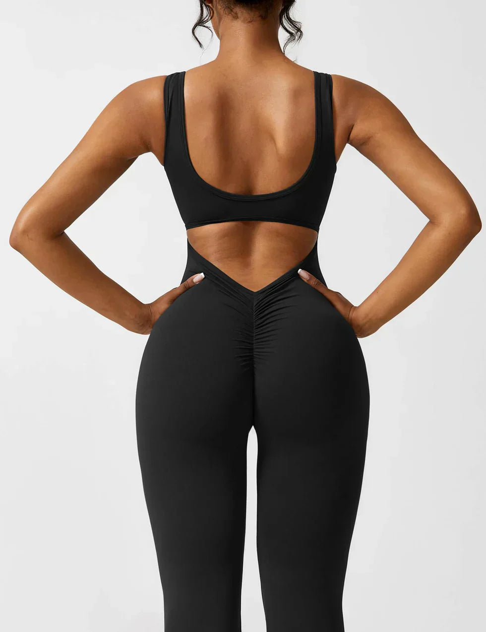 Jumpsuit dames - Flared V-back jumpsuit met elegante snit voor feesten