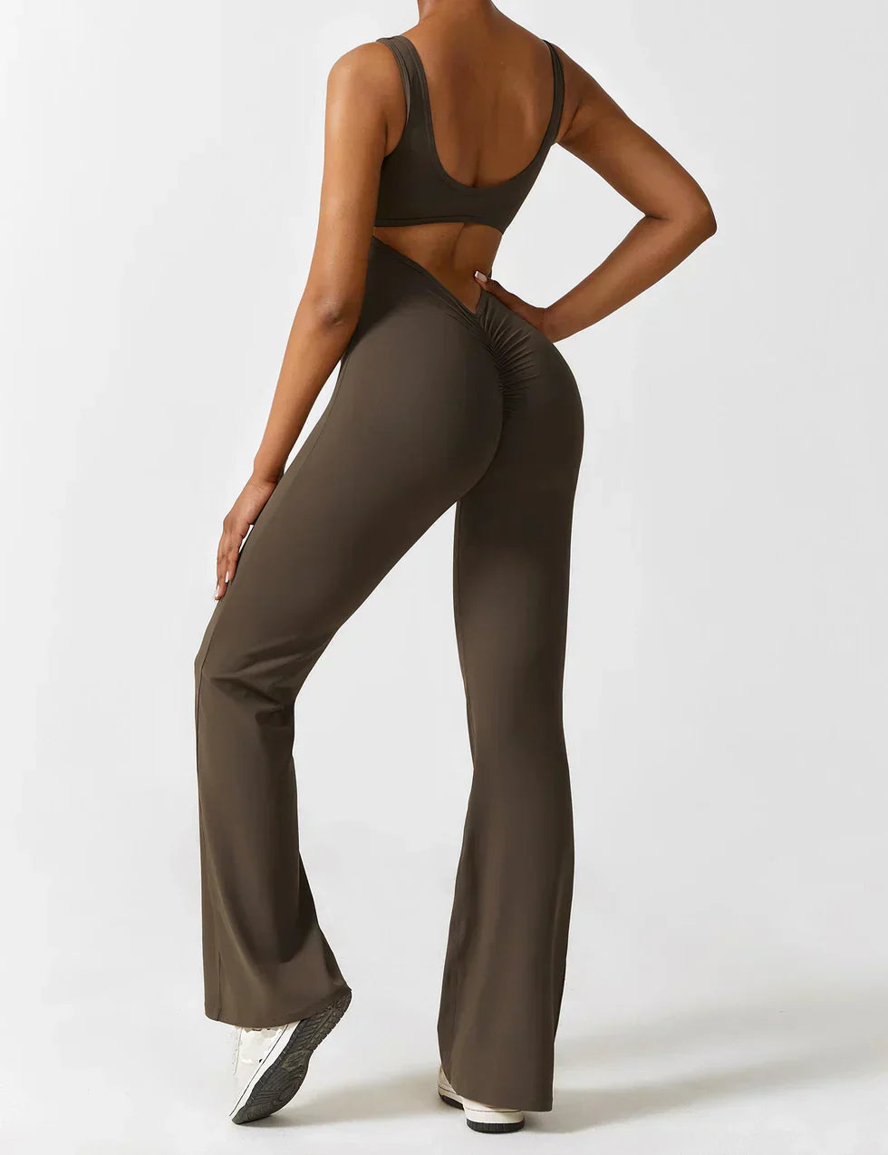 Jumpsuit dames - Flared V-back jumpsuit met elegante snit voor feesten