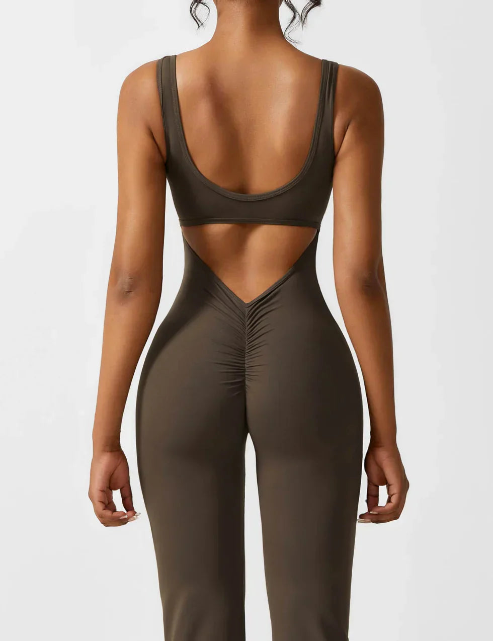 Jumpsuit dames - Flared V-back jumpsuit met elegante snit voor feesten