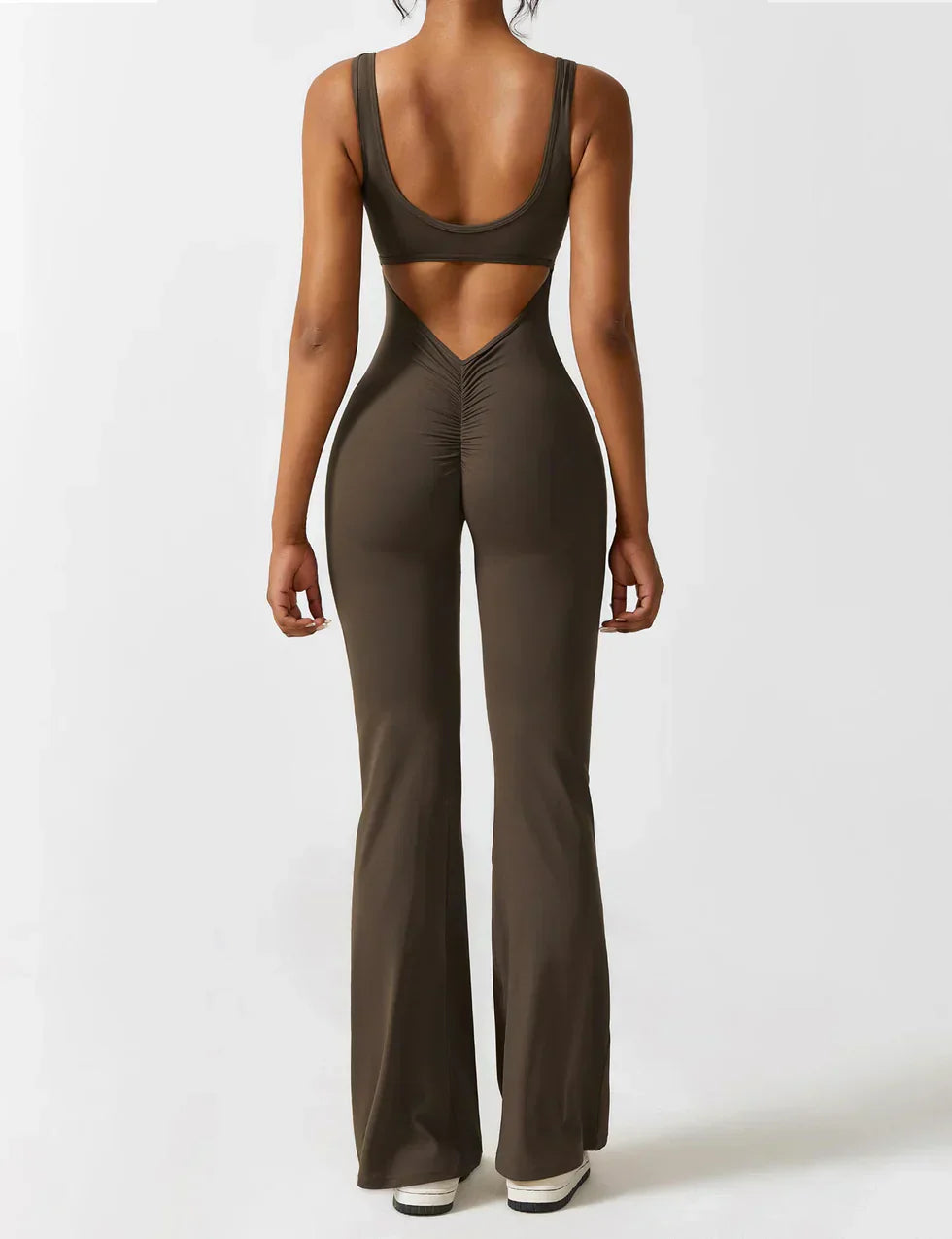 Jumpsuit dames - Flared V-back jumpsuit met elegante snit voor feesten