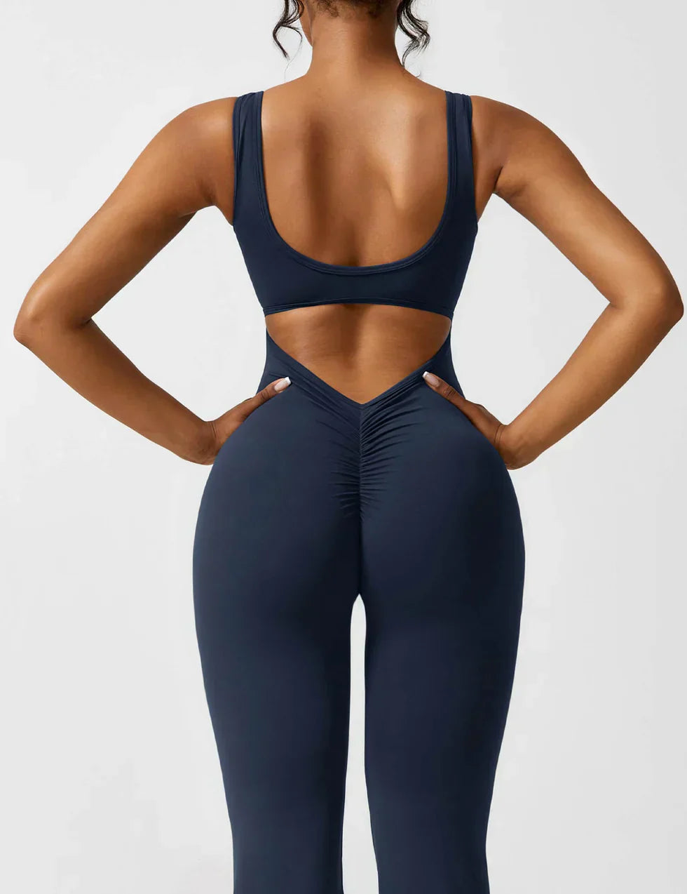 Jumpsuit dames - Flared V-back jumpsuit met elegante snit voor feesten
