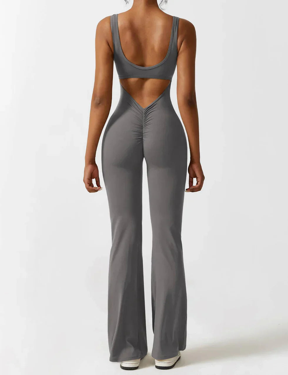Jumpsuit dames - Flared V-back jumpsuit met elegante snit voor feesten