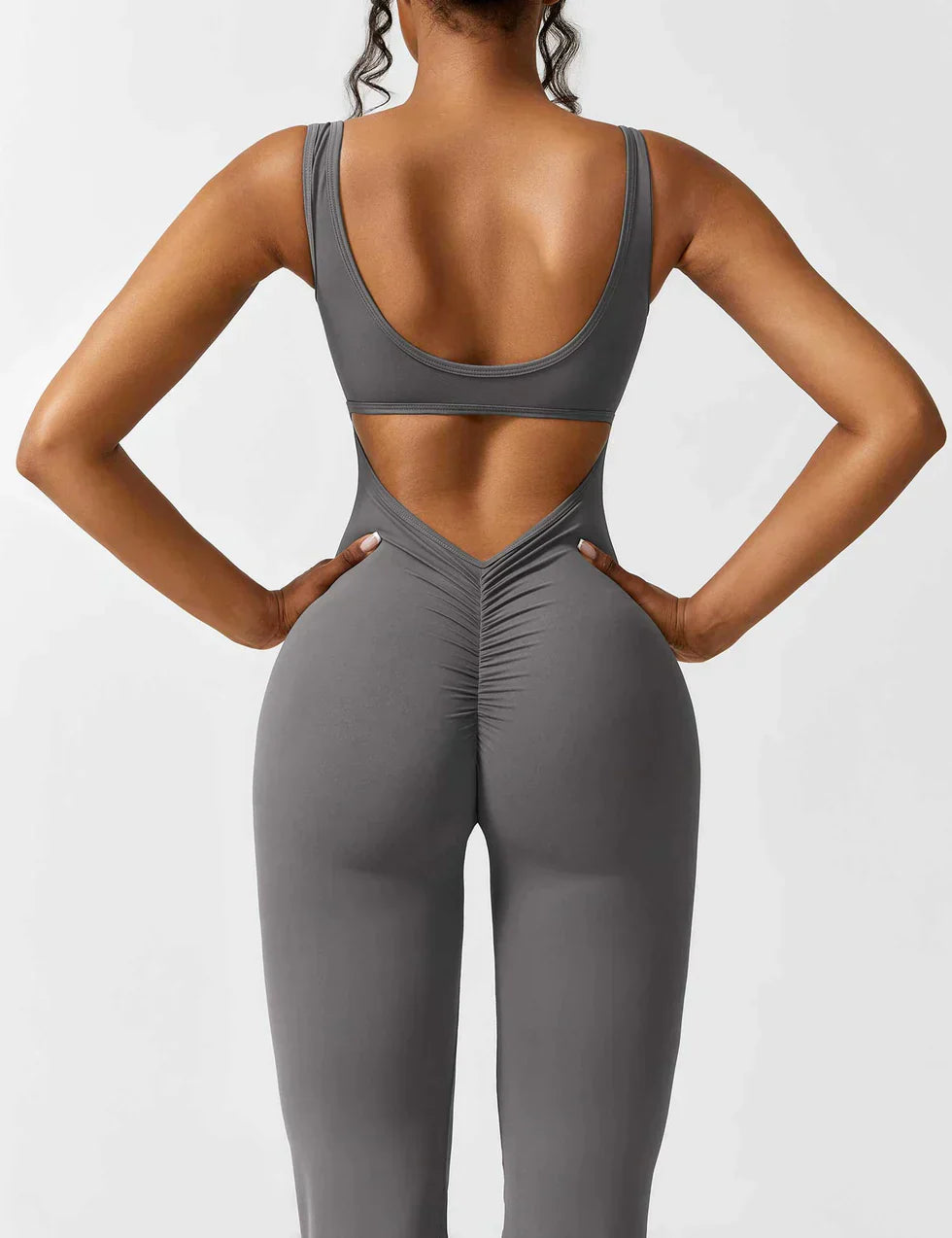 Jumpsuit dames - Flared V-back jumpsuit met elegante snit voor feesten