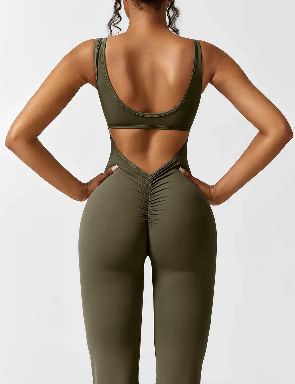 Jumpsuit dames - Flared V-back jumpsuit met elegante snit voor feesten