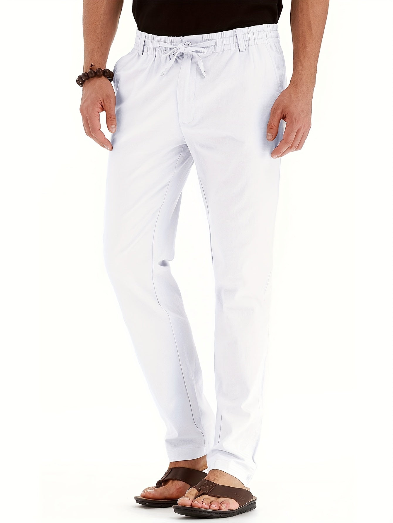 Heren broek met trekkoord – Comfortabele casual broek voor heren, katoen, slim fit