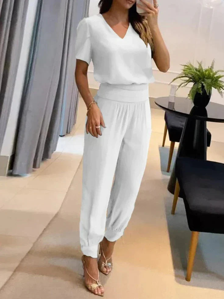 Dames blouse en broek set – Elegante outfit voor casual en feestelijke gelegenheden
