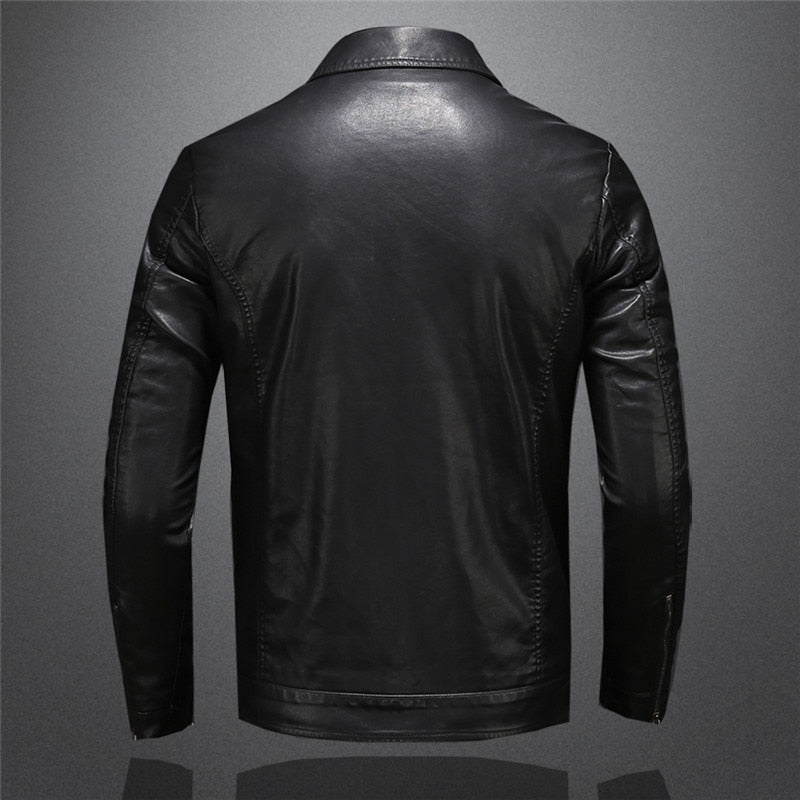 Heren leren jack – Stijlvol zwart leren jasje met rits en slim fit design
