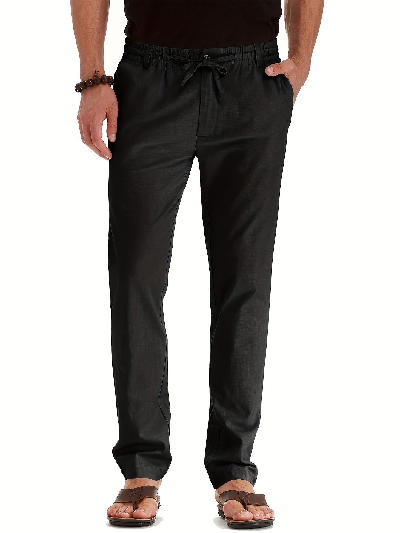 Heren broek met trekkoord – Comfortabele casual broek voor heren, katoen, slim fit
