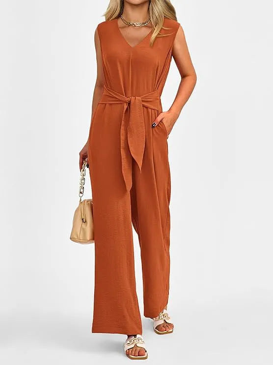 Dames Jumpsuit Terracotta – Elegante jumpsuit voor dames in terracotta kleur, casual en stijlvol