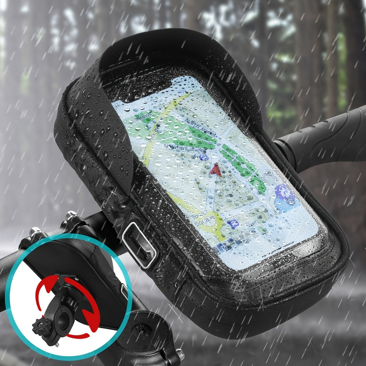 Fiets en Motor Telefoonhouder Handvat Tas 360° Draaioptie Waterdicht