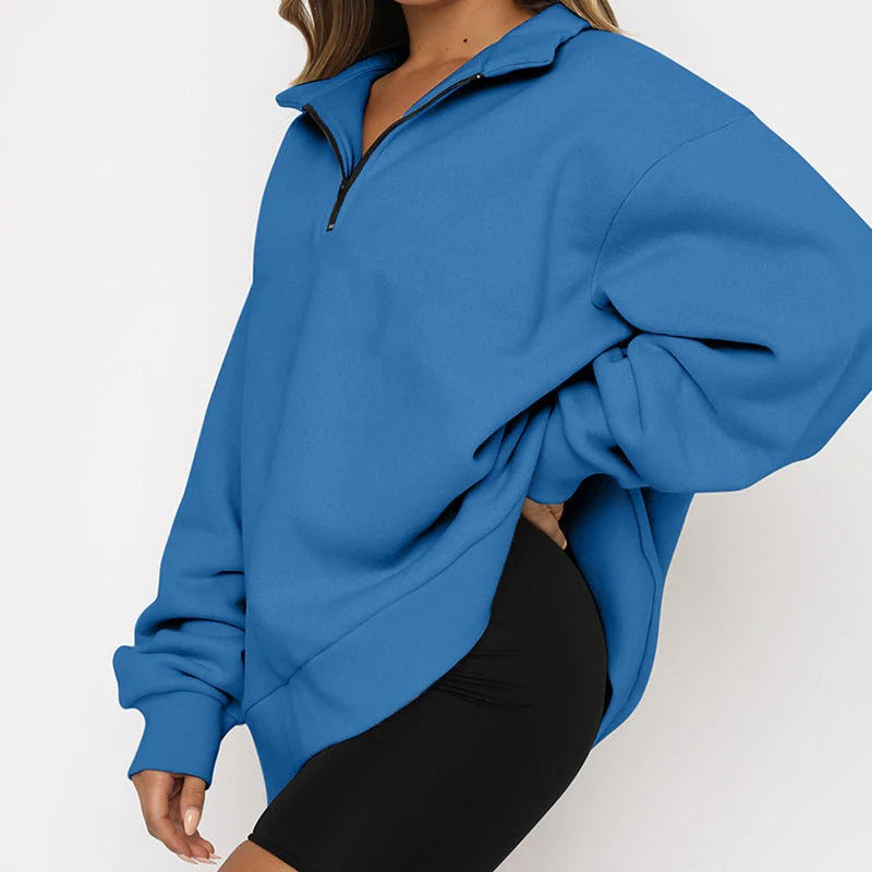 Casual Dames Trui - Zip-up Trui van Ademend Katoen voor Elke Gelegenheid