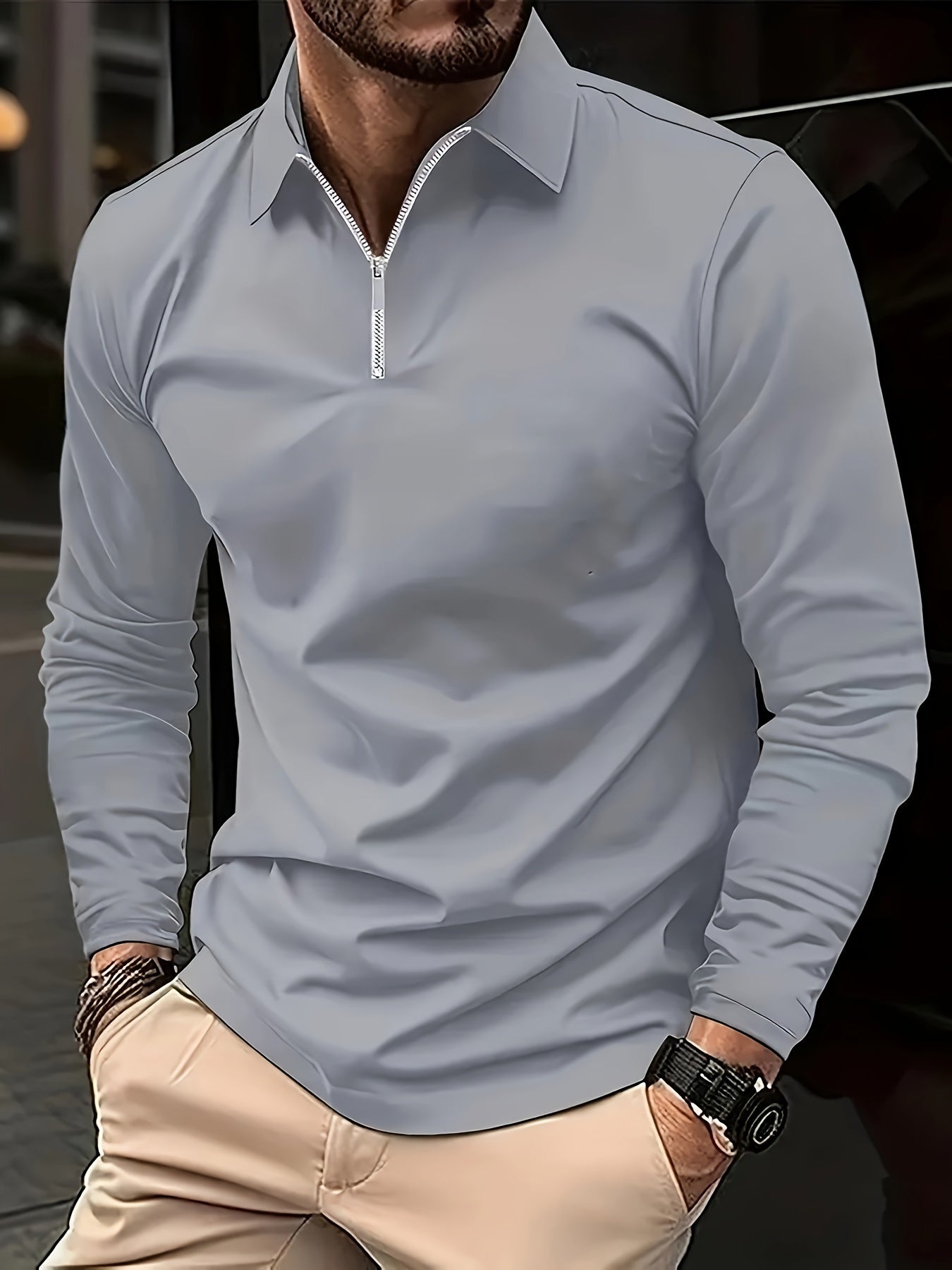 T-shirt heren – Comfortabele en stijlvolle Rits T-shirt van katoen voor dagelijks gebruik