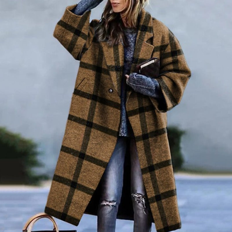 Stijlvolle lange jas dames – Elegante trenchcoat met ceintuur en zakken