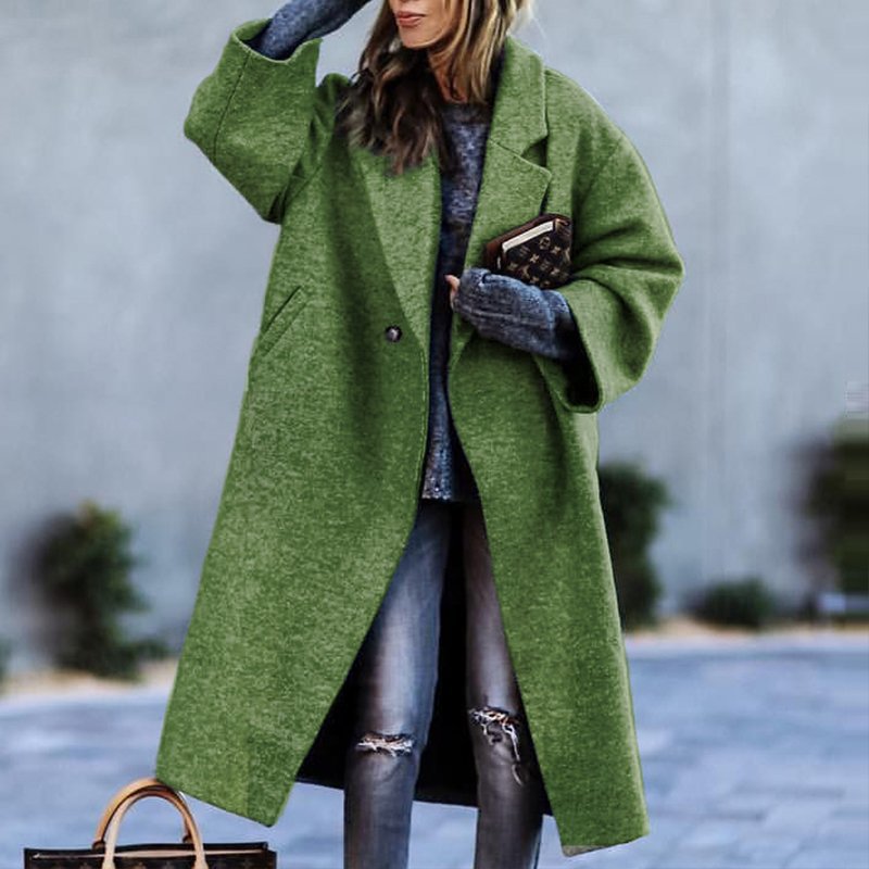 Stijlvolle lange jas dames – Elegante trenchcoat met ceintuur en zakken