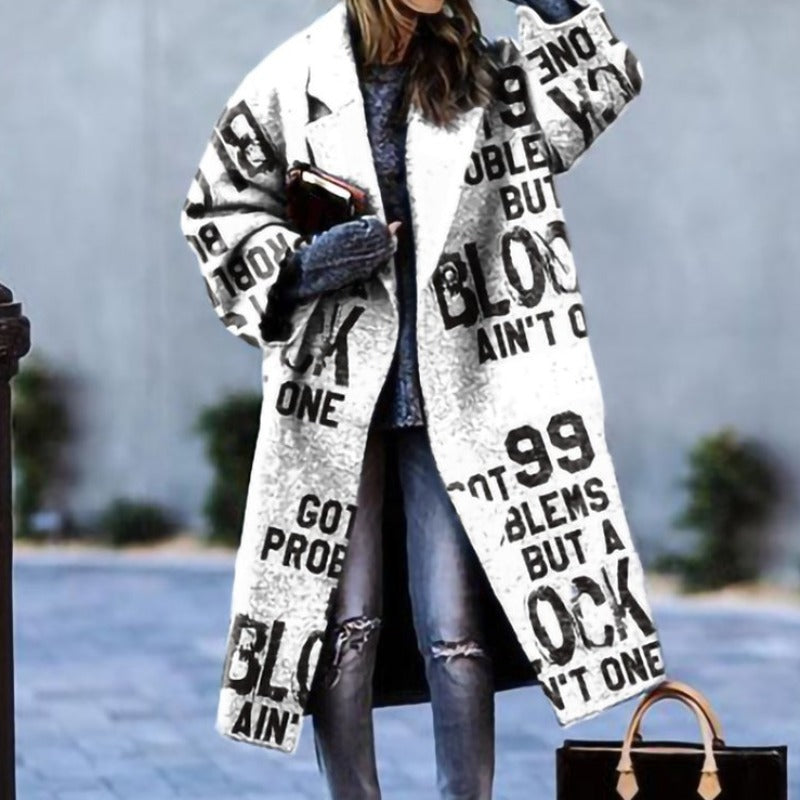 Stijlvolle lange jas dames – Elegante trenchcoat met ceintuur en zakken