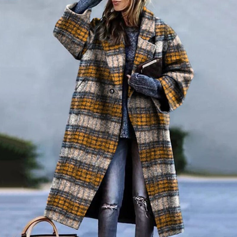 Stijlvolle lange jas dames – Elegante trenchcoat met ceintuur en zakken