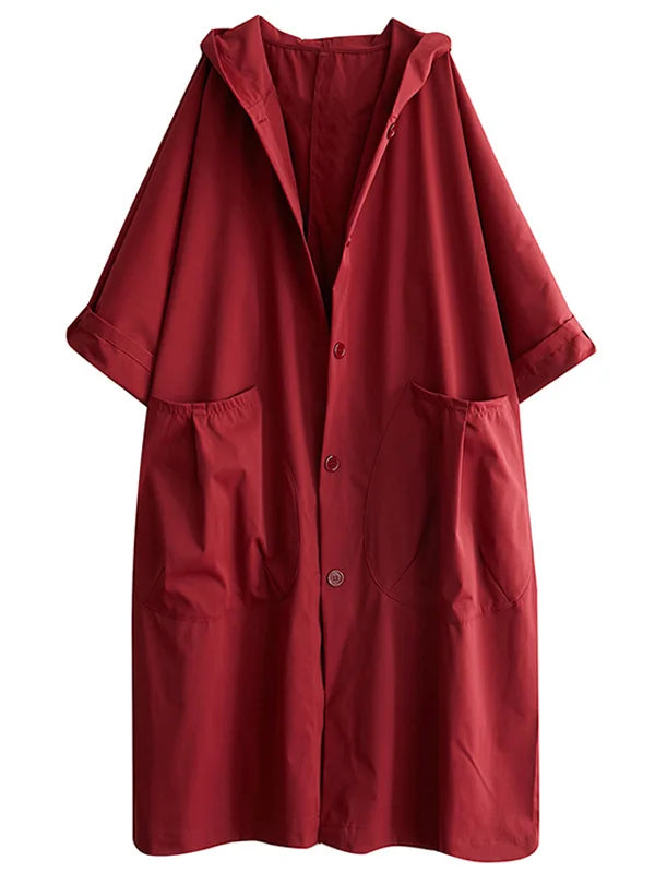 Trenchcoat Dames met Kapuze – Stijlvolle Waterdichte Lange Jas voor Herfst