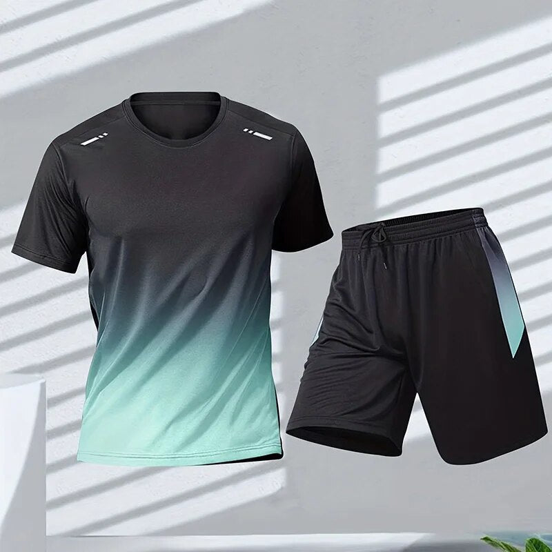 Sportkleding Set voor Mannen – Tweedelige Set van Ademend Materiaal en Comfortabele Pasvorm
