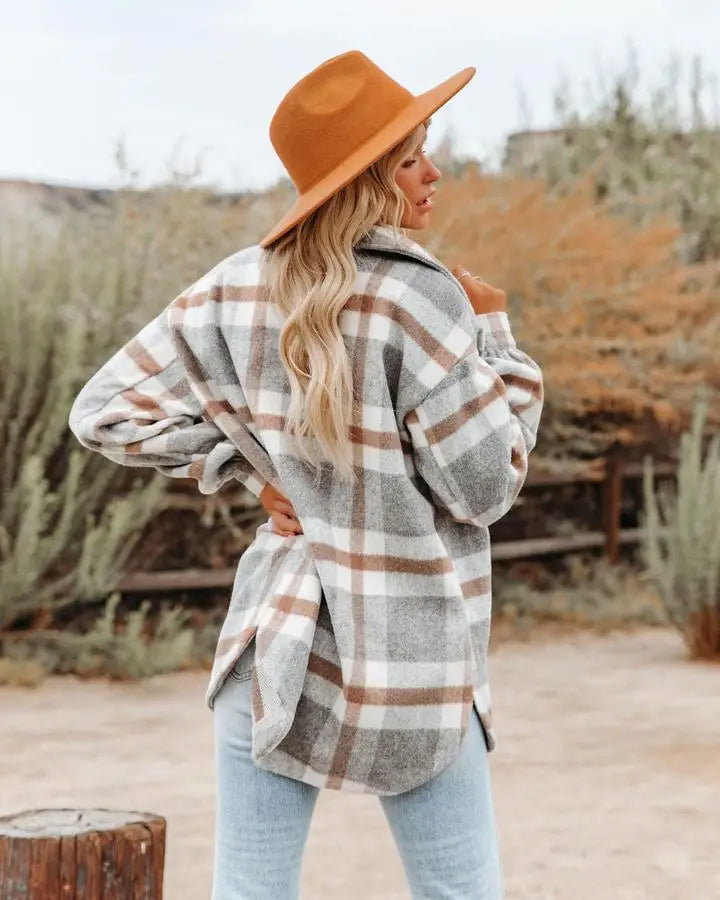 Geruit overhemd dames – Casual rustiek shirt met lange mouwen en katoen