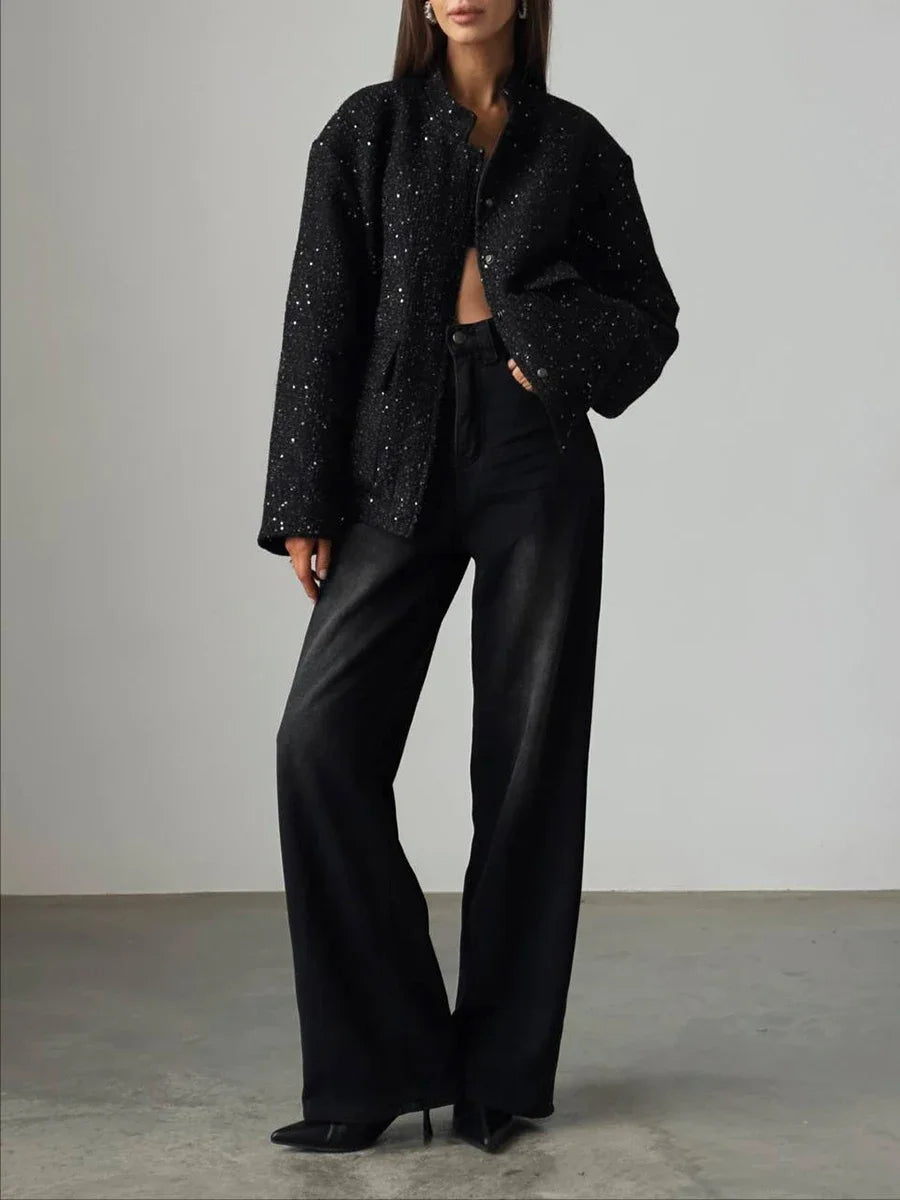 Glitterjack voor dames – Glanzende damesjas met trendy design voor feesten