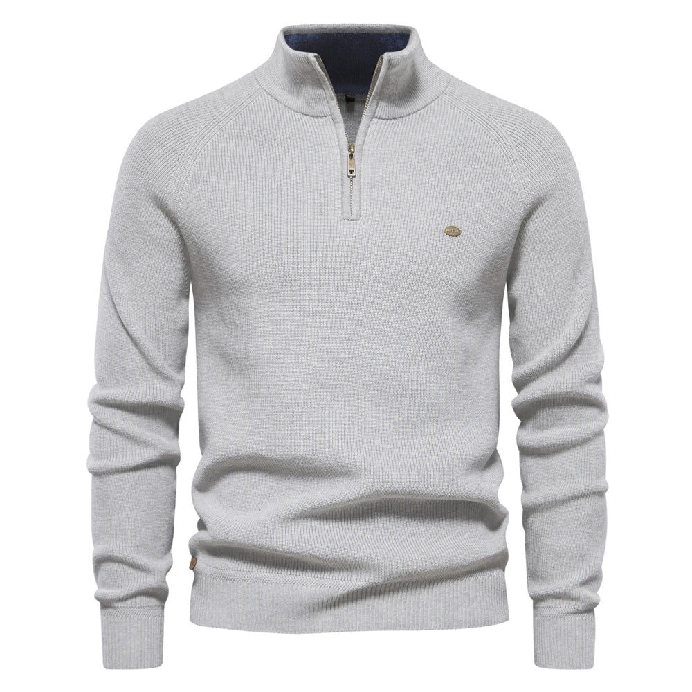 Half Zip Steppstrickpullover Heren – Comfortabele gebreide trui voor casual stijl