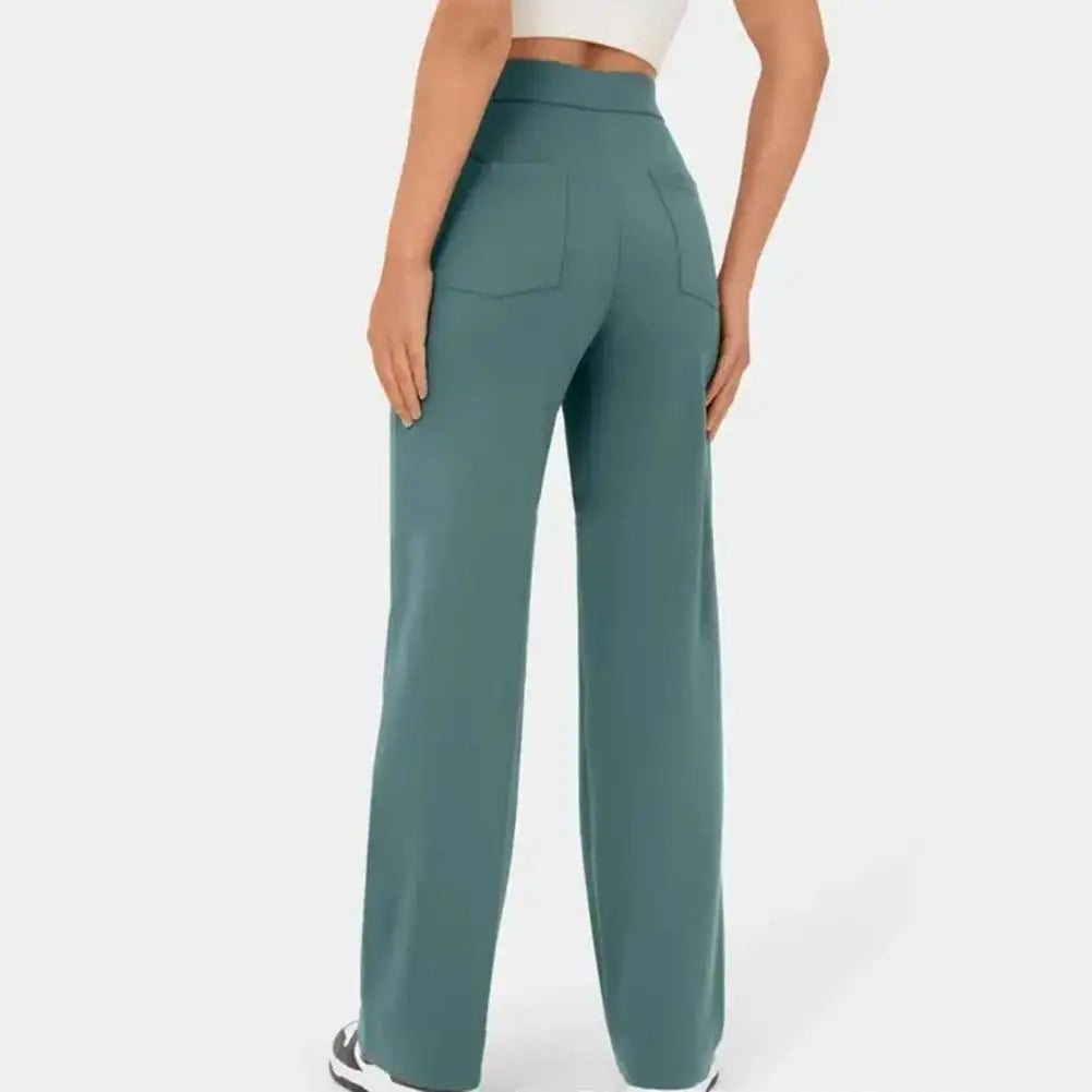 Broek met wijde pijpen dames – Hoge taille trendy broek voor casual en feestelijk gebruik