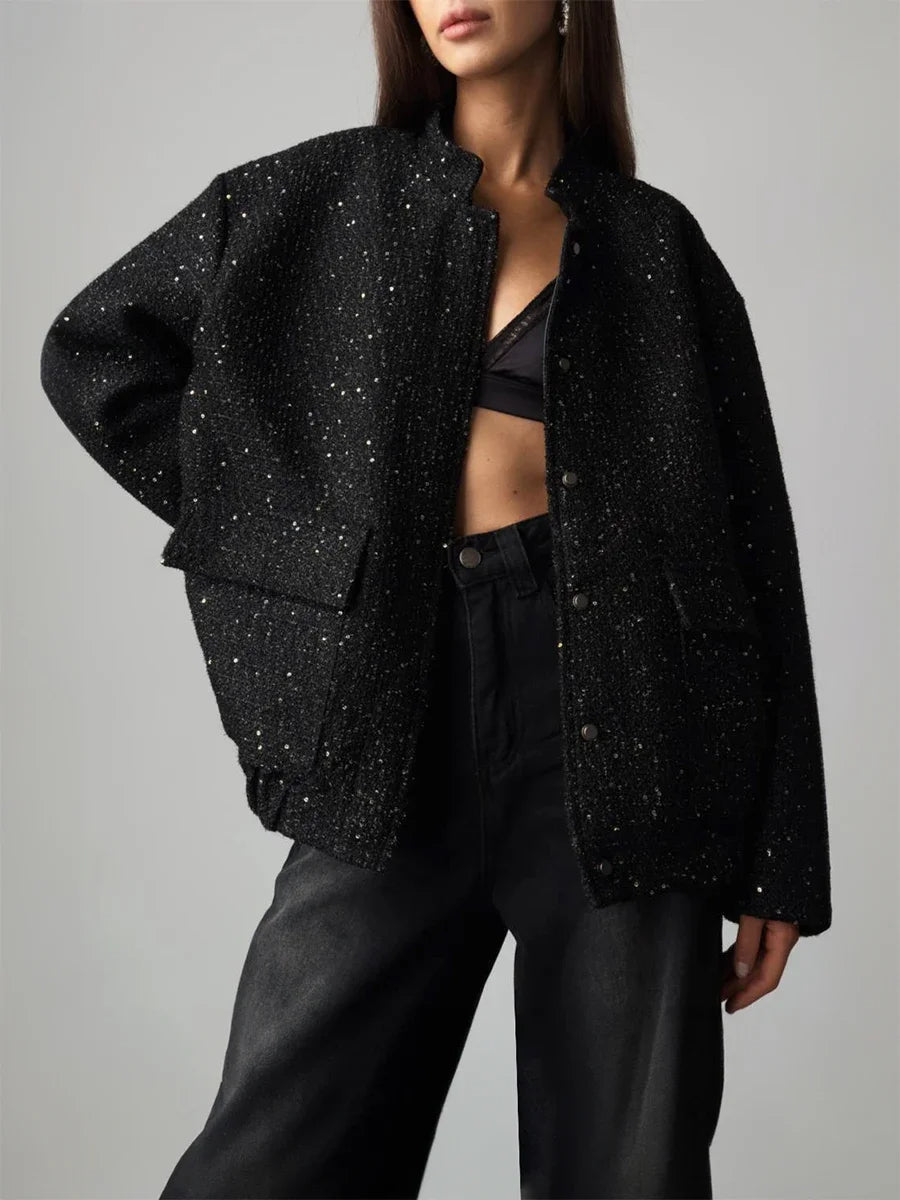 Glitterjack voor dames – Glanzende damesjas met trendy design voor feesten