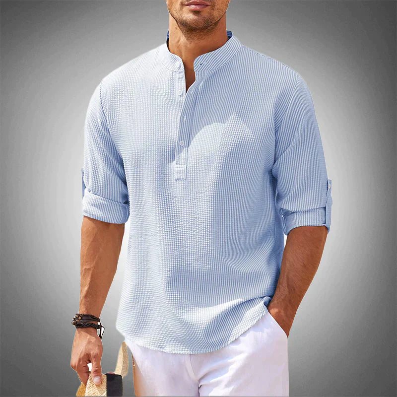 Henley Shirt Heren – Lichtgewicht en Comfortabele Korte Mouwen T-shirt