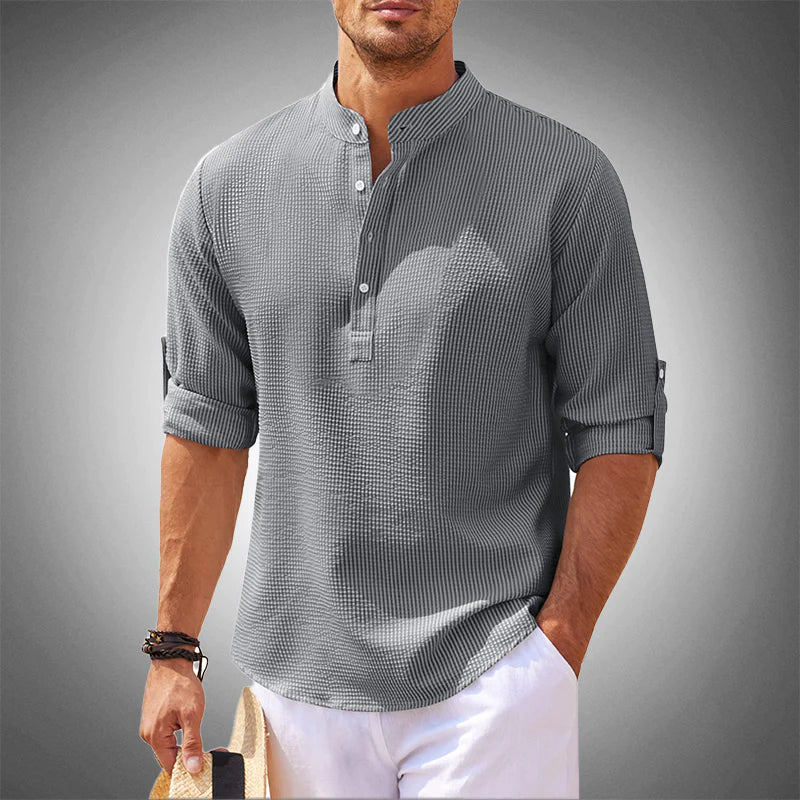 Henley Shirt Heren – Lichtgewicht en Comfortabele Korte Mouwen T-shirt