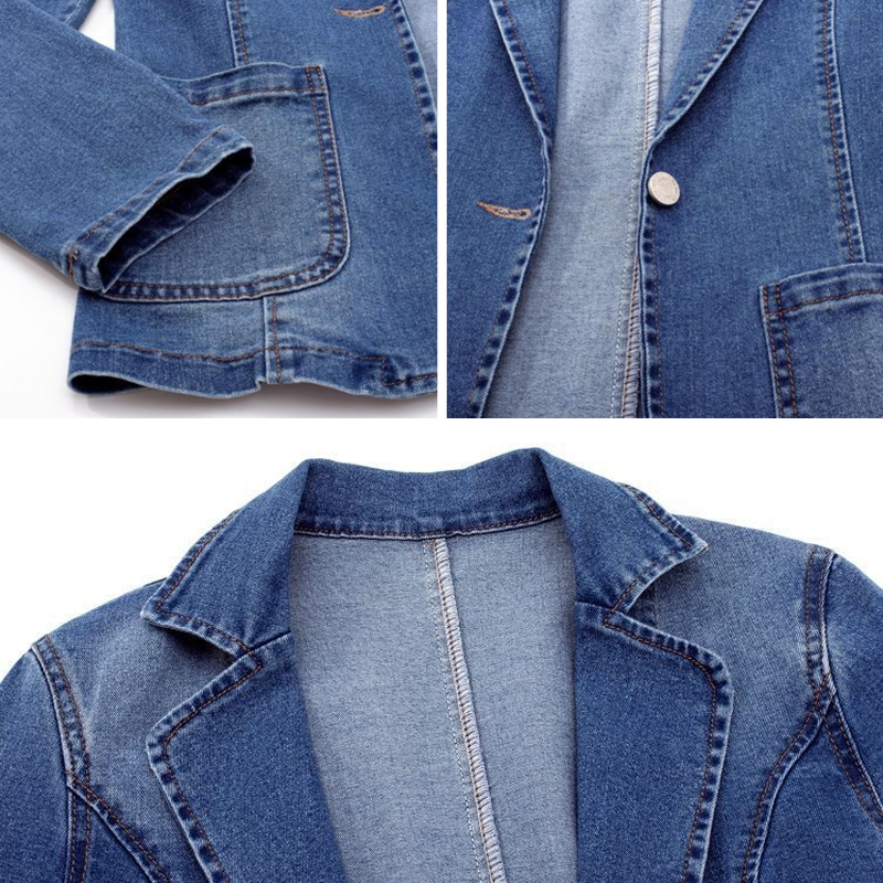 Denim Blazer Dames – Stijlvolle denim blazer met getailleerde pasvorm voor casual en feestelijk gebruik