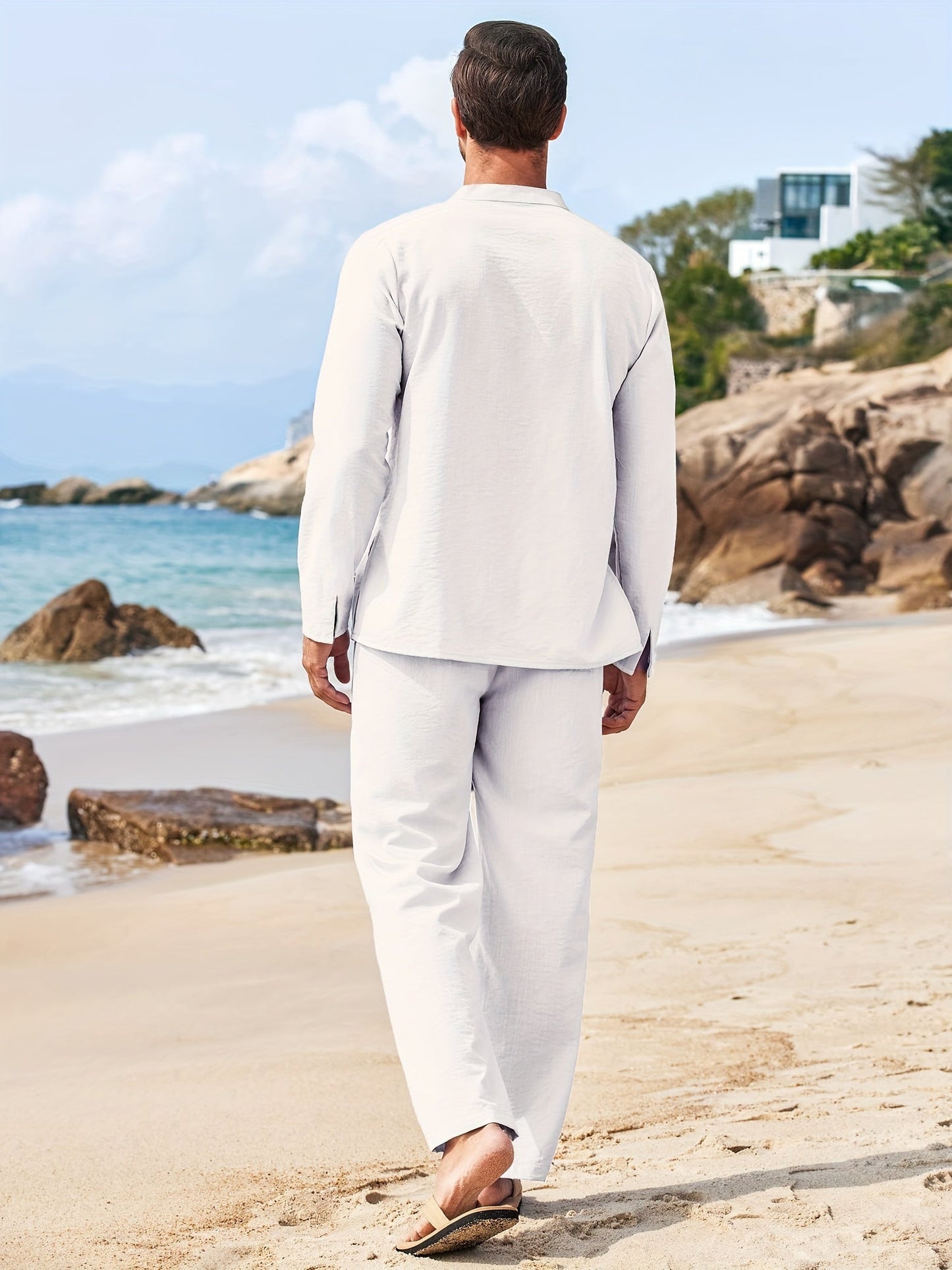 Heren langarmhemd en broekset – Stijlvolle outfit voor casual en formele gelegenheden