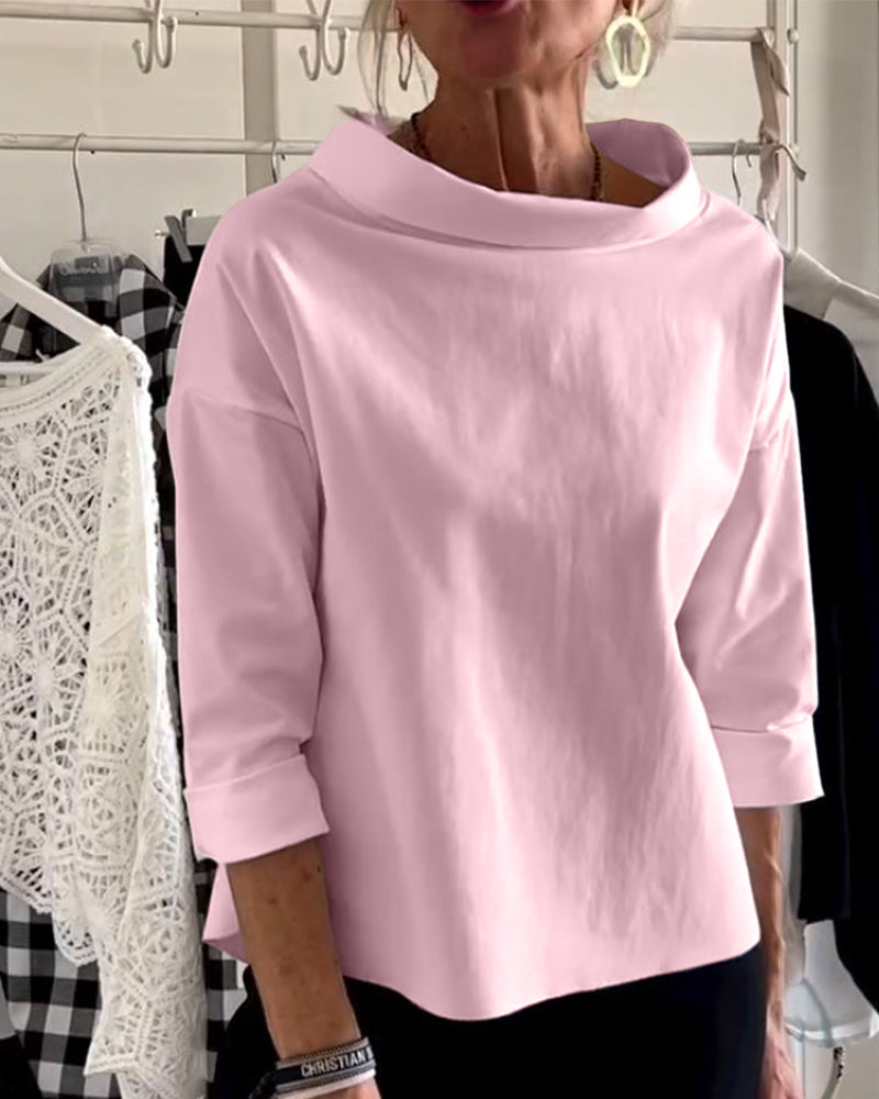 Dames Ronde Hals Top – Stijlvolle T-shirt met Korte Mouwen en Comfortabele Pasvorm