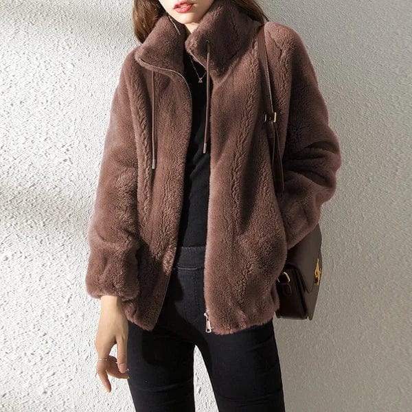 Damesjack met hoge kraag – Trendy ritssluiting en warm materiaal voor casual stijl