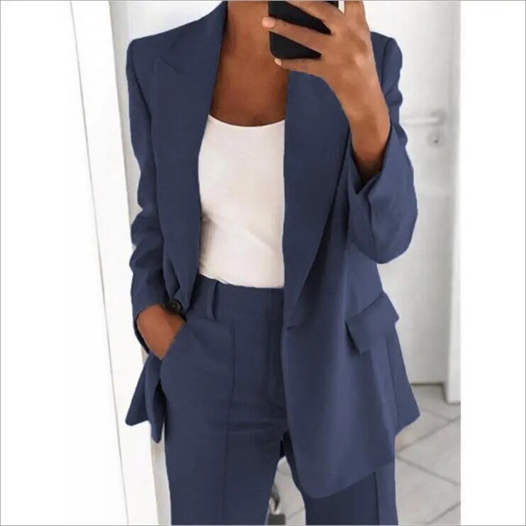 Blazer en Broek voor Vrouwen – Casual Outfit met Stijlvolle Pasvorm en Comfort