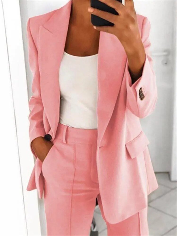 Blazer en Broek voor Vrouwen – Casual Outfit met Stijlvolle Pasvorm en Comfort