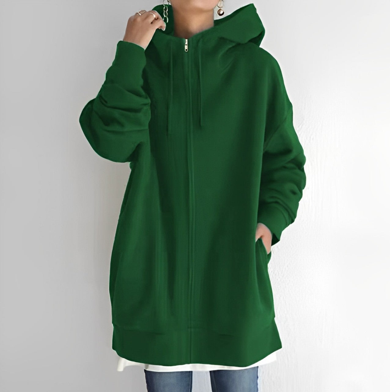 Kapuzenjacke Dames – Lange en comfortabele hoodie voor casual stijl