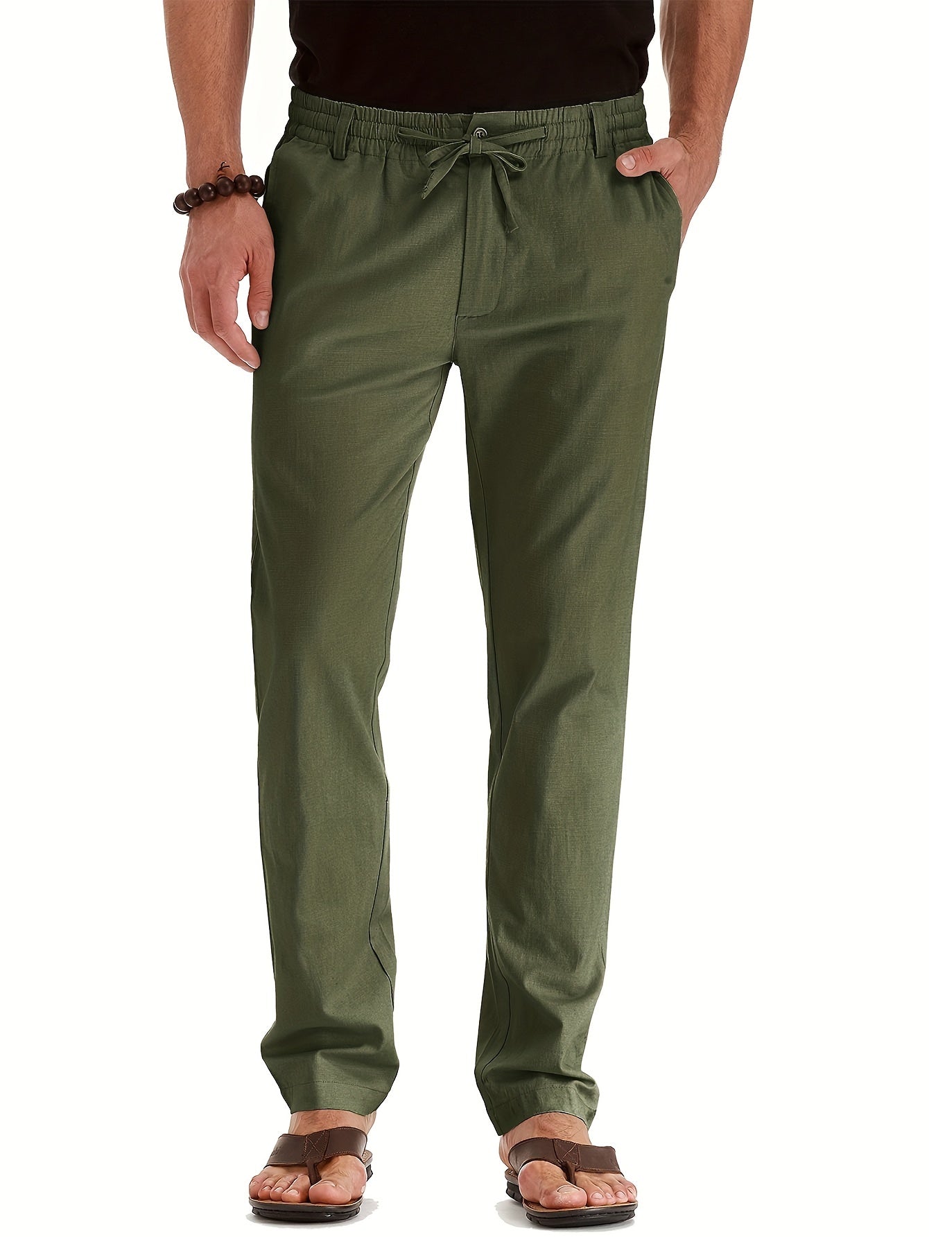 Heren broek met trekkoord – Comfortabele casual broek voor heren, katoen, slim fit