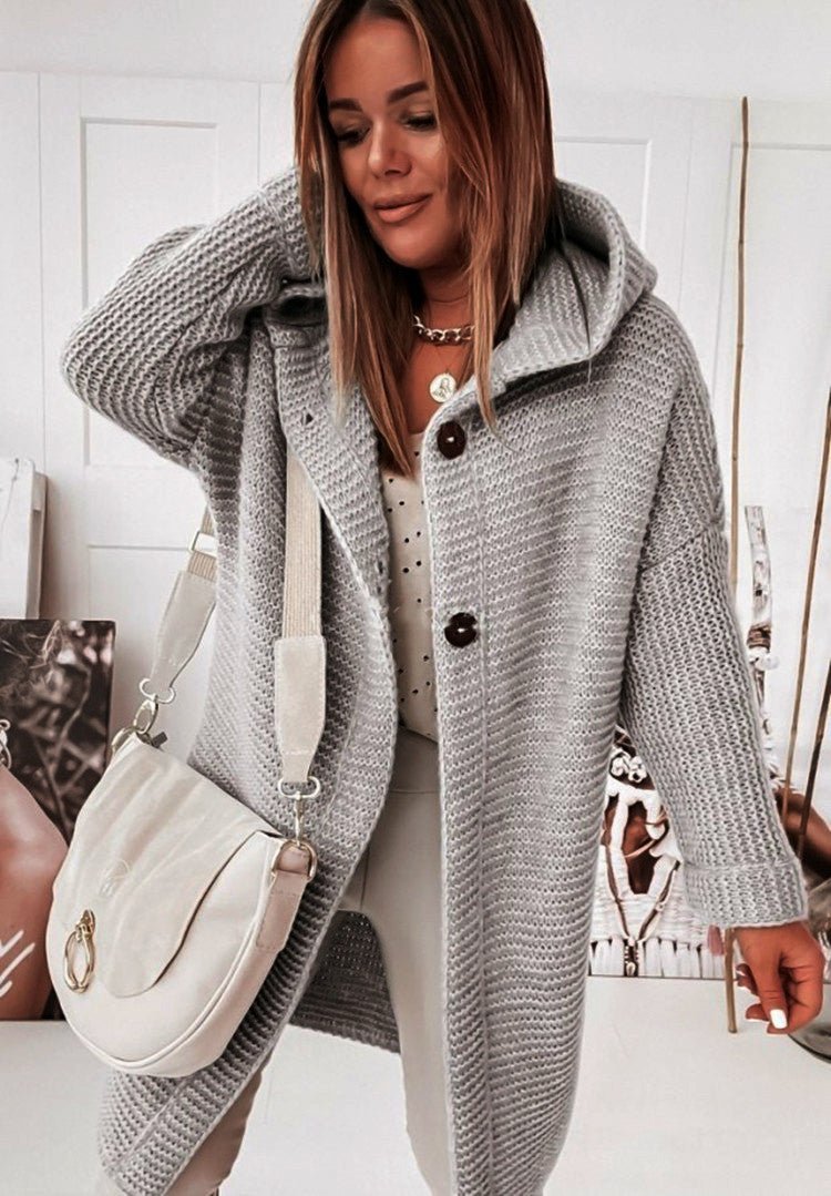 Dames Trui met Dubbele Knoopsluiting – Elegante Gebreide Trui voor Herfst en Winter