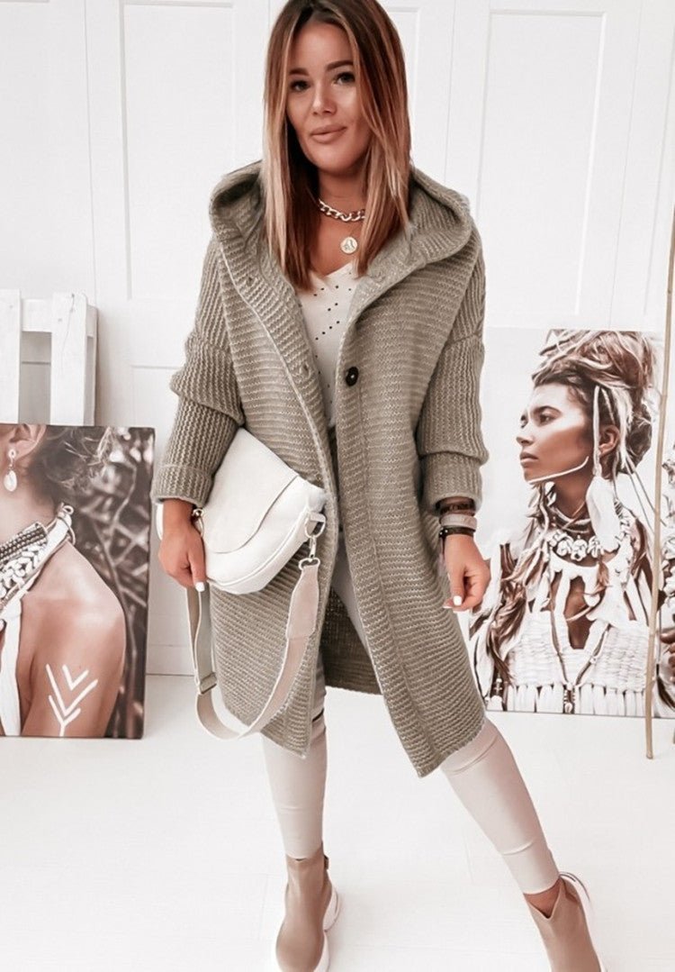 Dames Trui met Dubbele Knoopsluiting – Elegante Gebreide Trui voor Herfst en Winter